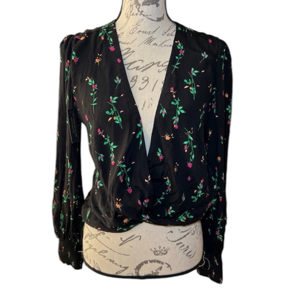 NWT AFRM Nior Rose Ditsy Long Sleeve Blouse Sz M